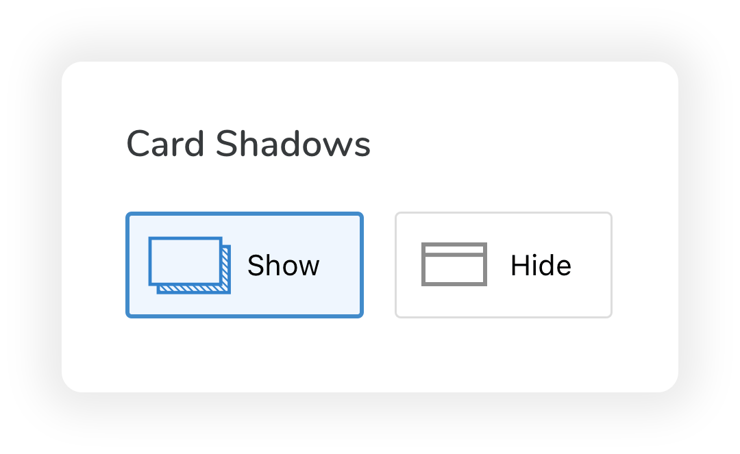 Card shadows picker